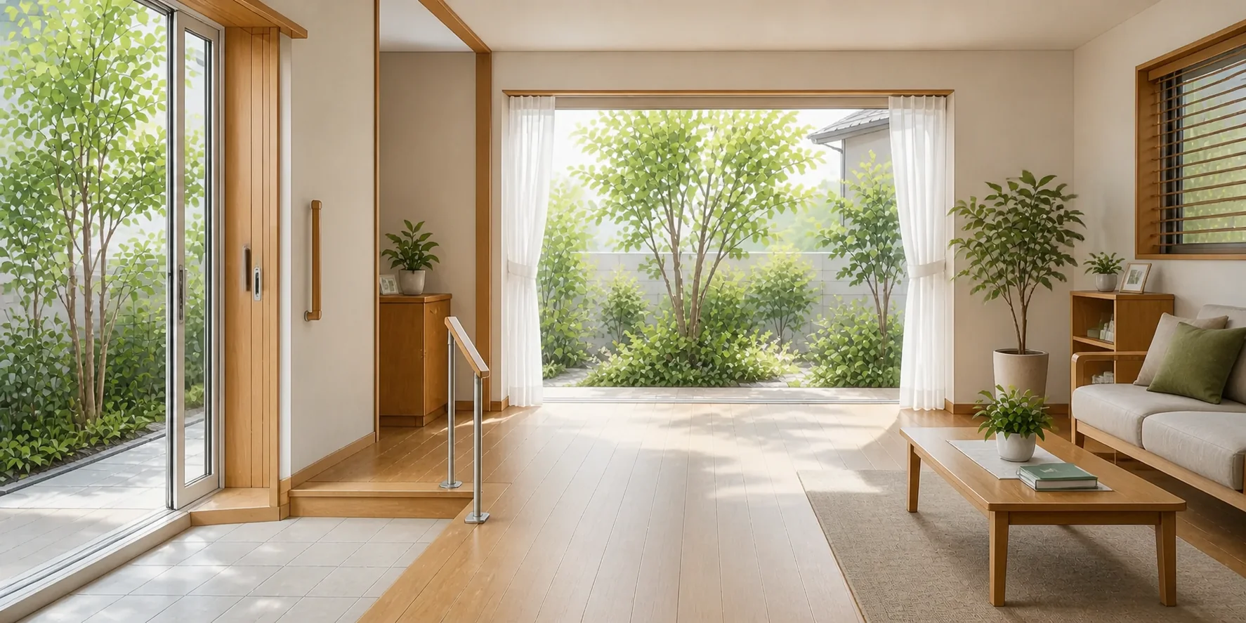 安心できる住まいと地域の暮らしを表したイメージ
