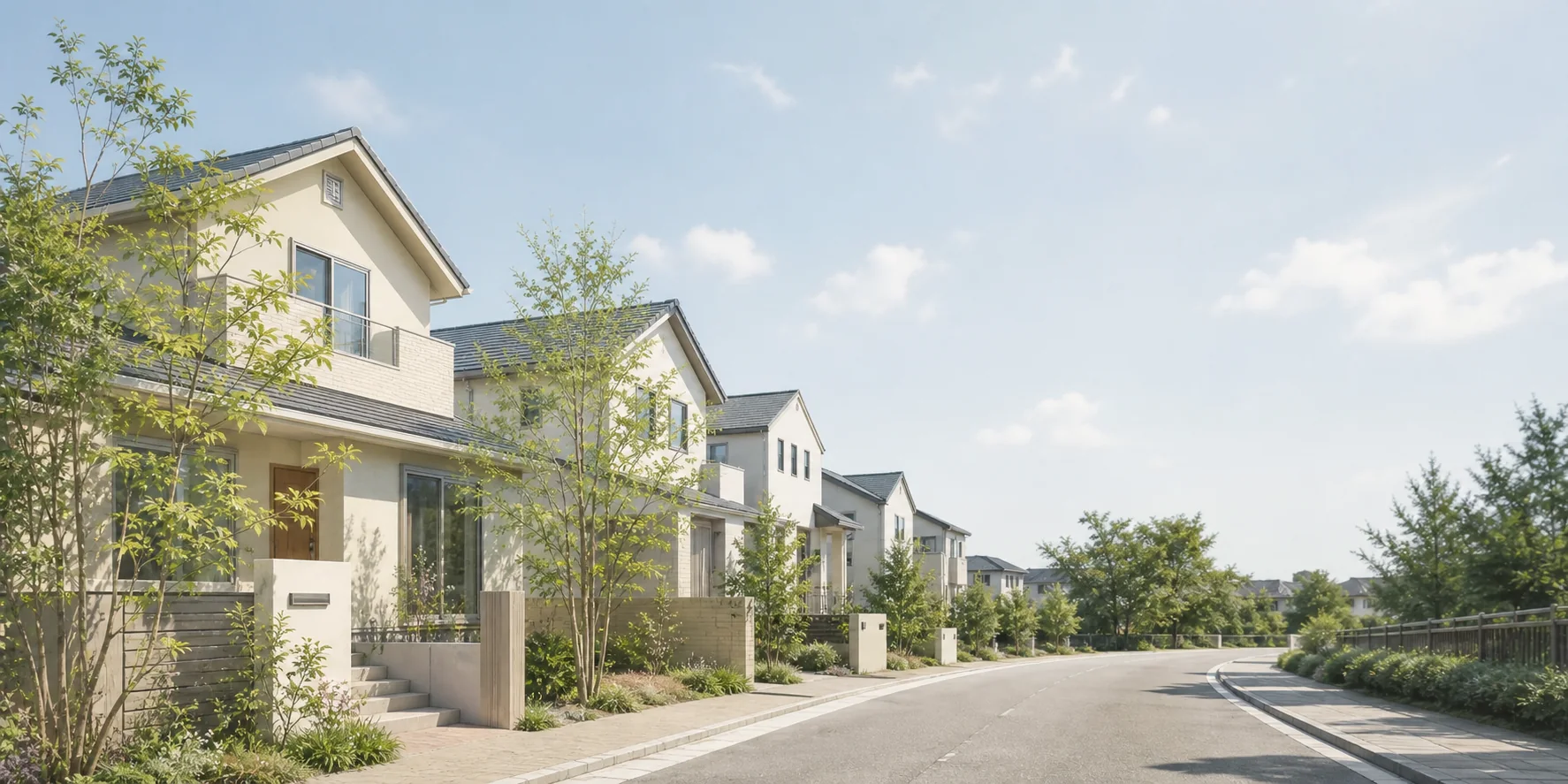 柏市・印西市周辺の穏やかな住宅街を表したイメージ